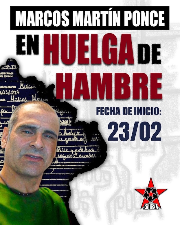 Preso político inicia huelga de hambre para denunciar el abandono sanitario de su compañera