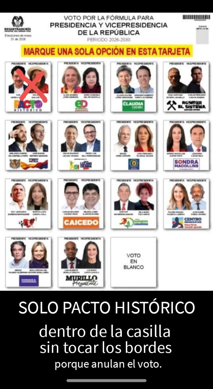 Colombia: listo el tarjetón de la primera Vuelta presidencial