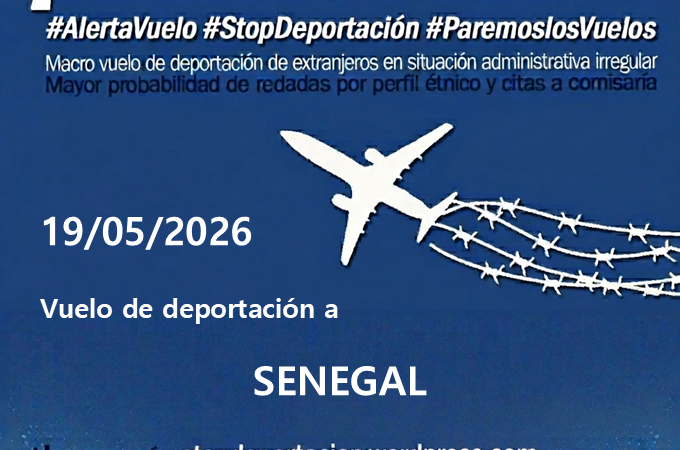 Vuelo deportación a SENEGAL, 19/05/2026 ¡¡¡Alerta!!!
