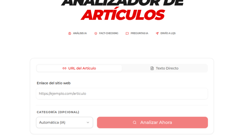 ¡Novedad! Analizador crítico de artículos online