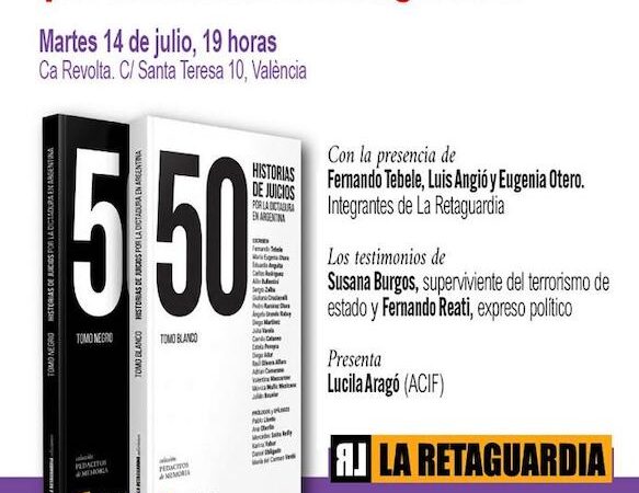 Valencia: Presentación de ’50 historias de juicios por la dictadura en Argentina’