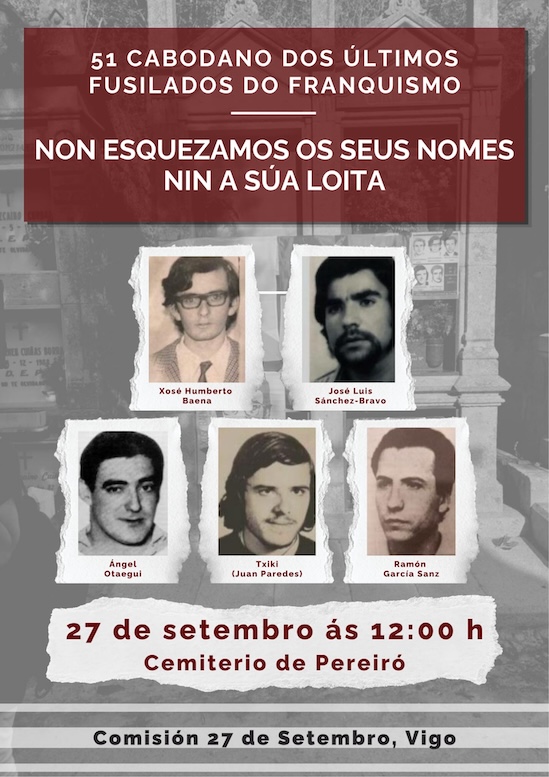 Vigo homenajea a los últimos fusilados de la dictadura