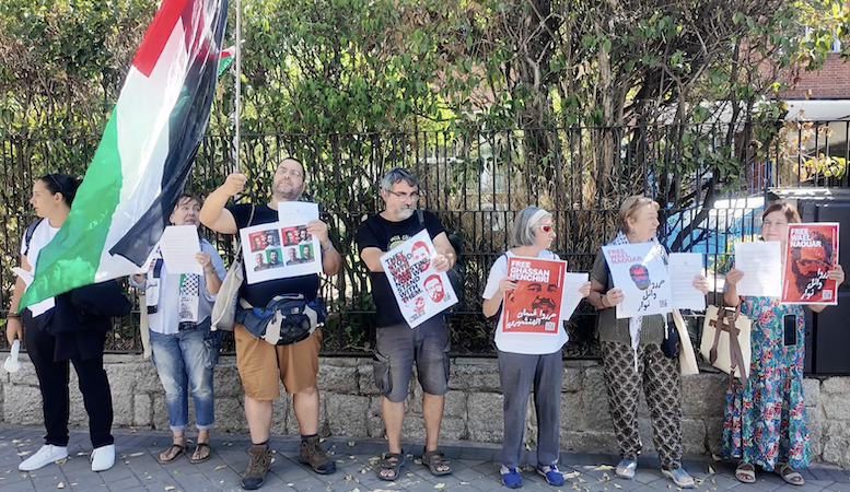 Con los cuerpos y las voces libertad para los 4 de la Global Sumud Flotilla encarcelados en Túnez