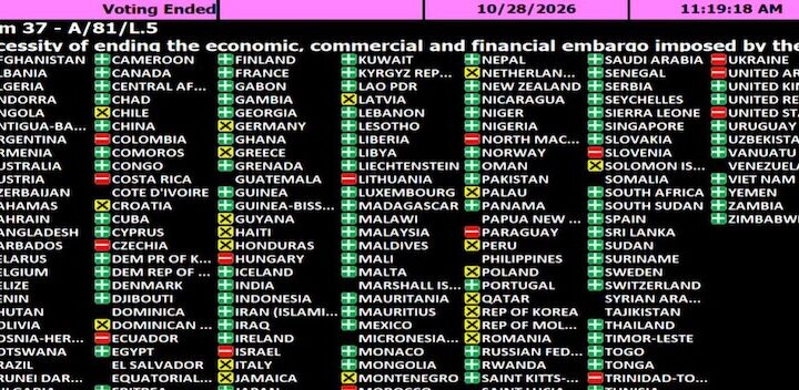 La ONU vuelve a rechazar el embargo de Estados Unidos a Cuba
