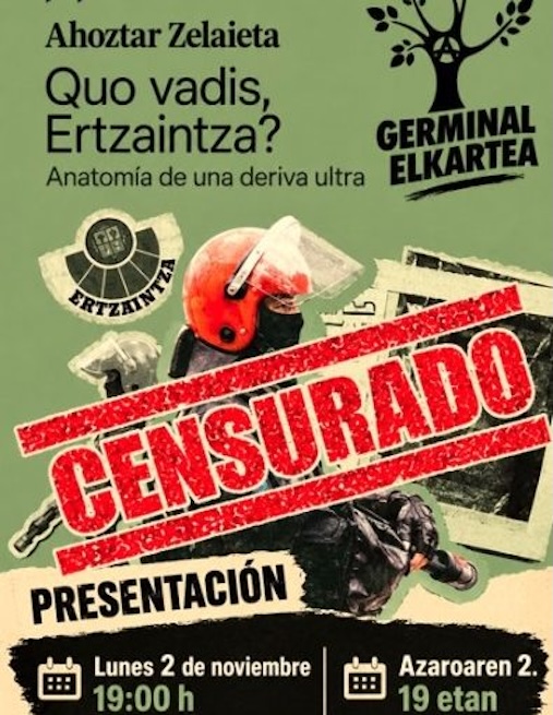 El Ayuntamiento de Bilbao CENSURA la Charla «Qvo vadis ertzaintza»