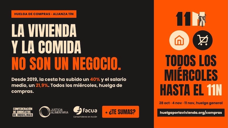 Huelga de compras contra las grandes superficies: los miércoles hasta el 11N