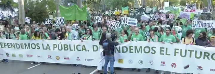 Miles de personas vuelven a tomar Madrid en la tercera jornada de huelga educativa