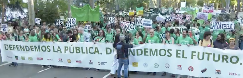 Miles de personas vuelven a tomar Madrid en la tercera jornada de huelga educativa